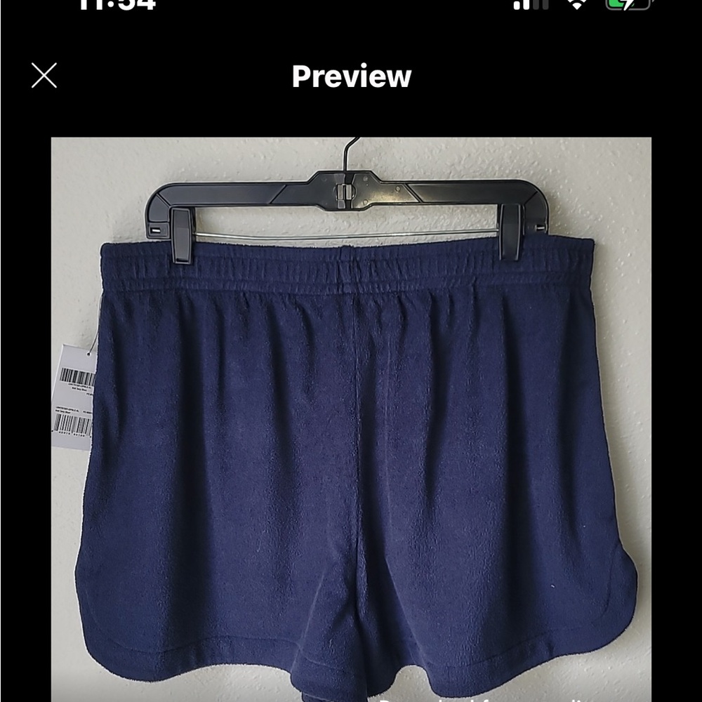 Lunya Women's XL Navy terry cloth Shorts nwt - Picture 5 of 6